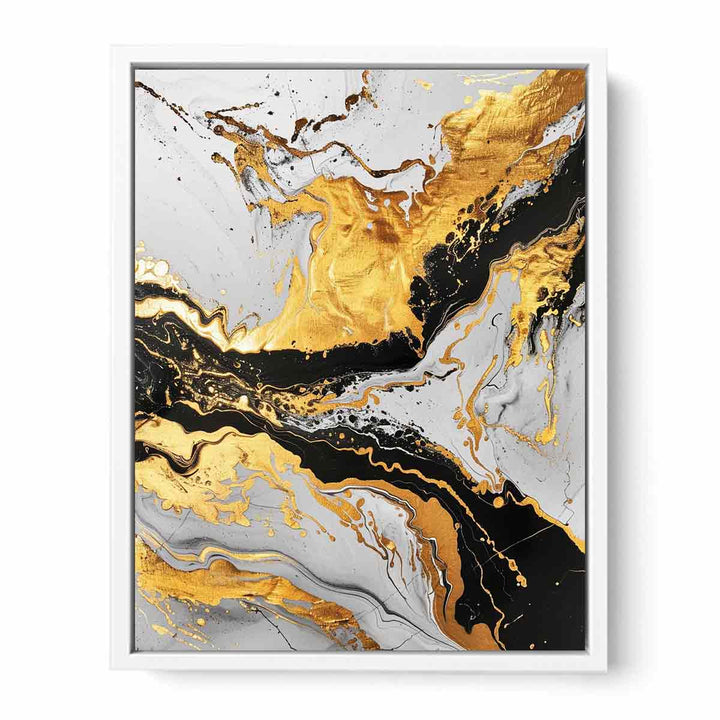 Black Gold  Marble Art Canvas Print