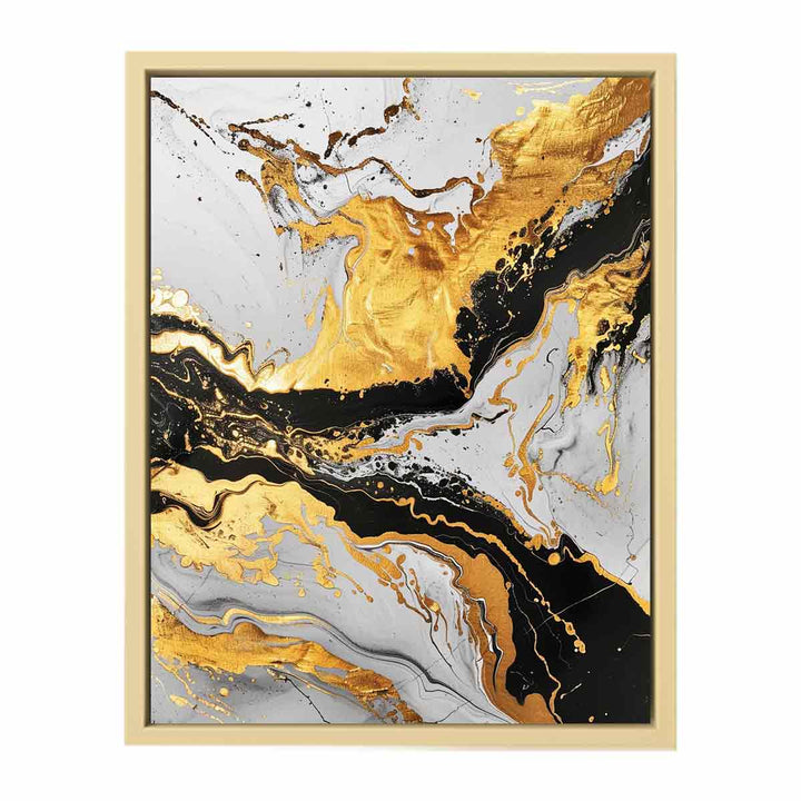 Black Gold  Marble Art Framed Print