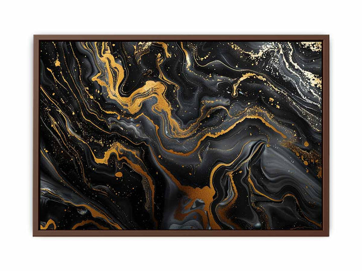 Black Gold  Marble Art  Art Print