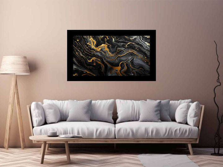 Black Gold  Marble Art 