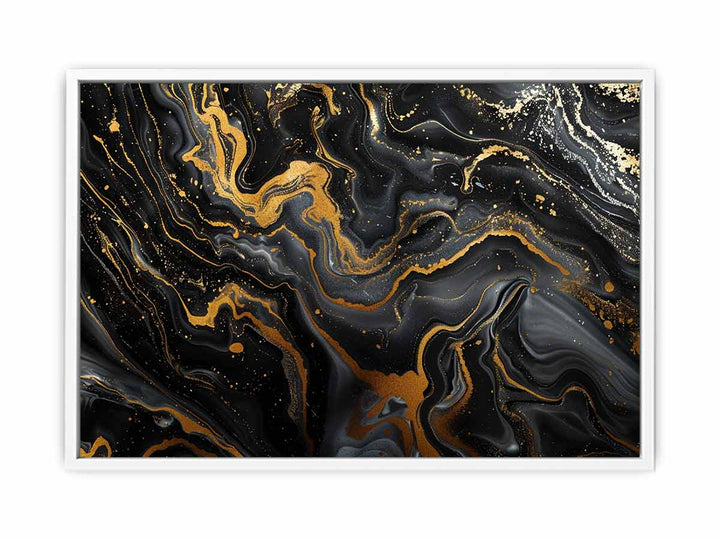 Black Gold  Marble Art Canvas Print